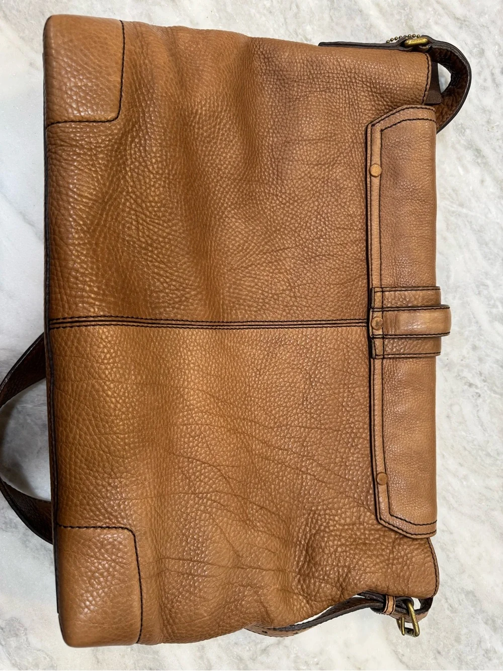 Coach Bleeker Messenger Tan Pebbled Leather Messenger Bag Style 70949